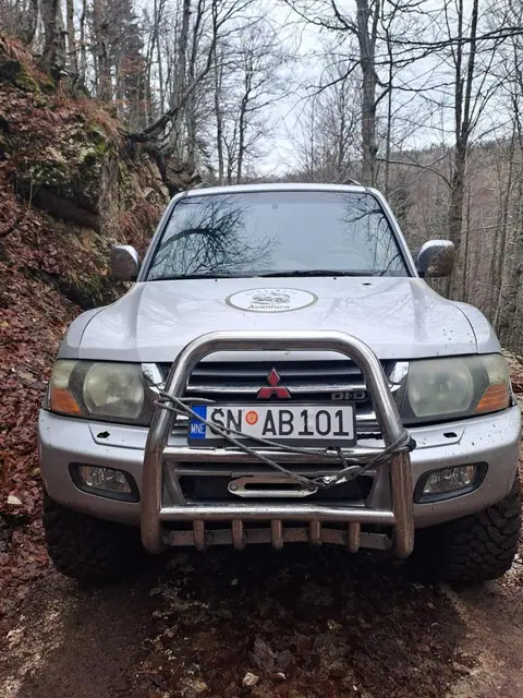 Srebrni terenac na uskom šumskom putu